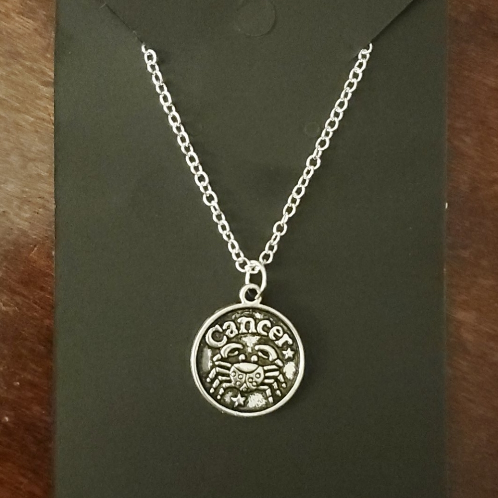 Zodiac Double Sided Cancer Charm Necklace